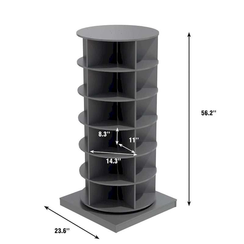 Range-chaussures rotatif à 360° 6 niveaux, peut contenir jusqu'à 24 paires de chaussures