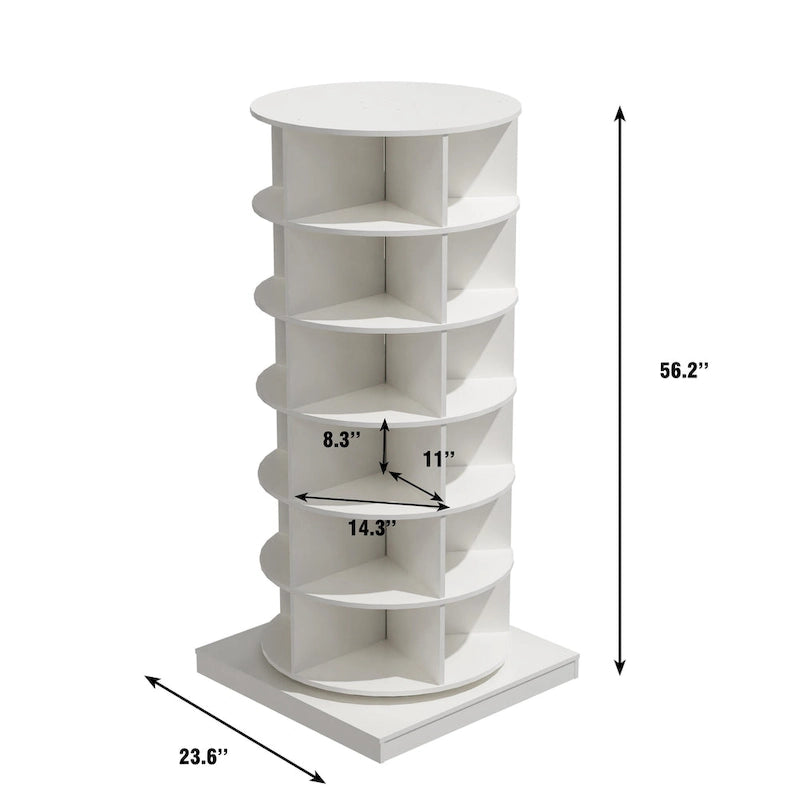 Range-chaussures rotatif à 360° 6 niveaux, peut contenir jusqu'à 24 paires de chaussures
