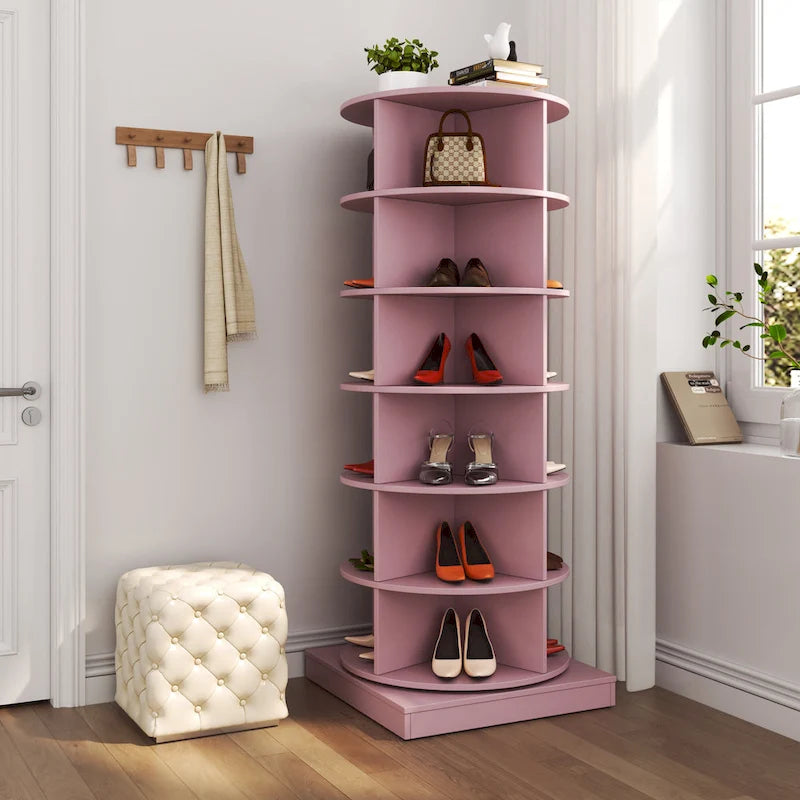 Range-chaussures rotatif à 360° 6 niveaux, peut contenir jusqu'à 24 paires de chaussures