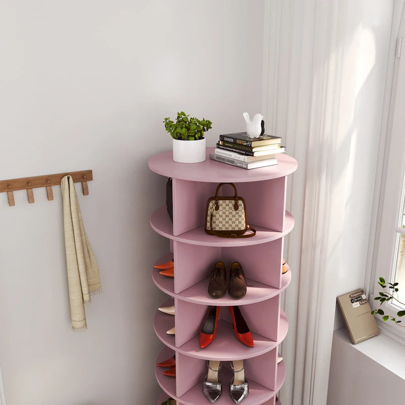 Range-chaussures rotatif à 360° 6 niveaux, peut contenir jusqu'à 24 paires de chaussures