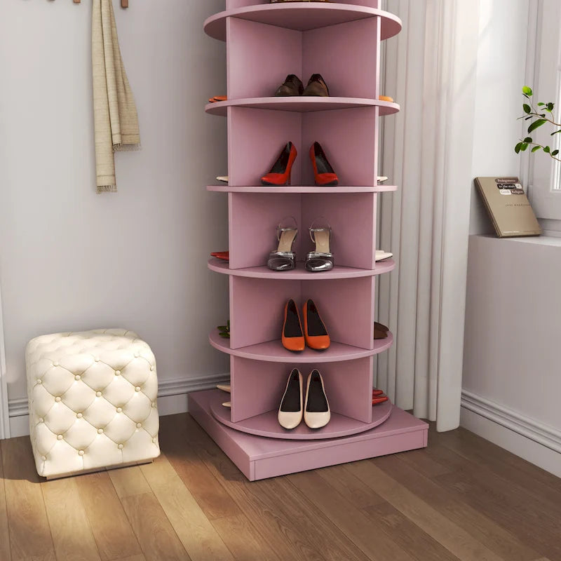 Range-chaussures rotatif à 360° 6 niveaux, peut contenir jusqu'à 24 paires de chaussures