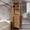 Meuble de rangement multifonctionnel en bambou de grande capacité pour salle de bain et salon