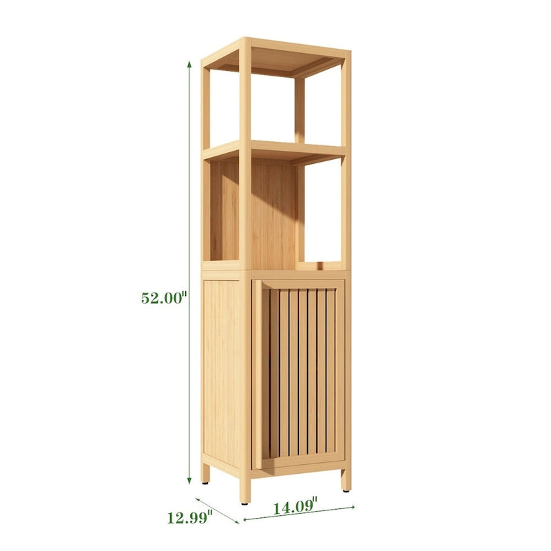 Meuble de rangement multifonctionnel en bambou de grande capacité pour salle de bain et salon
