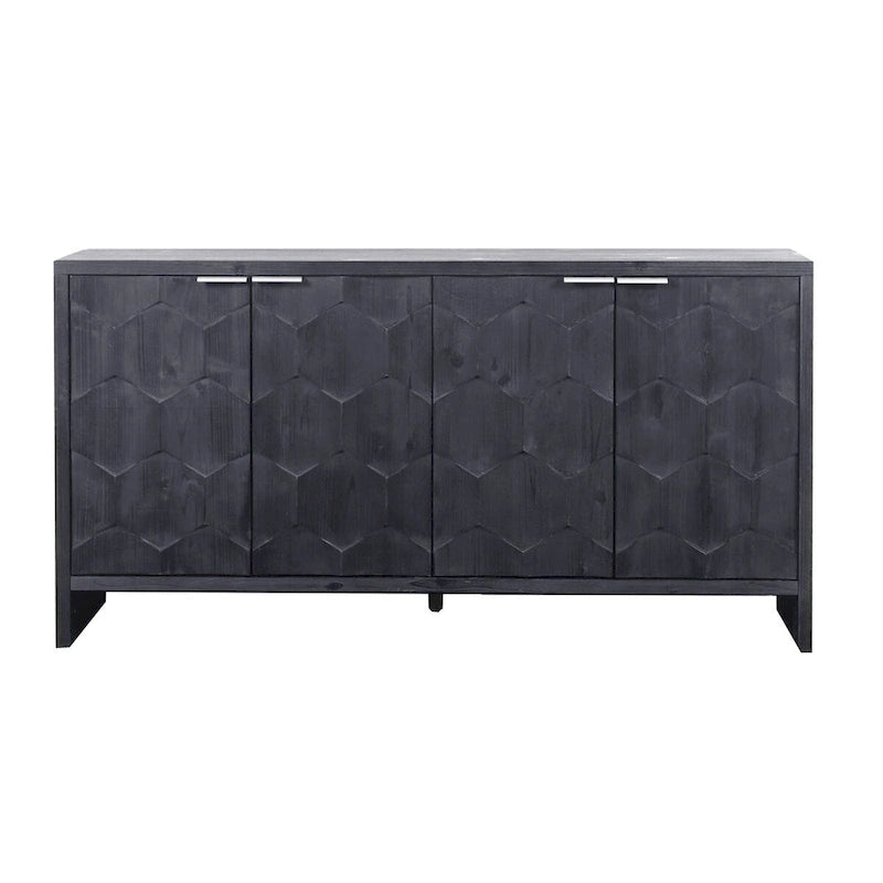 Meuble d'appoint style ferme, buffet 4 portes en bois, vaisselier de rangement, pour salon