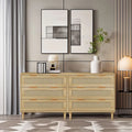 Commode de rangement en rotin à 3 tiroirs (lot de 2), pour chambre, salon, salle à manger, couloirs, chêne