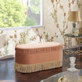 Serena 38 Ottoman banquette de rangement ovale plissée