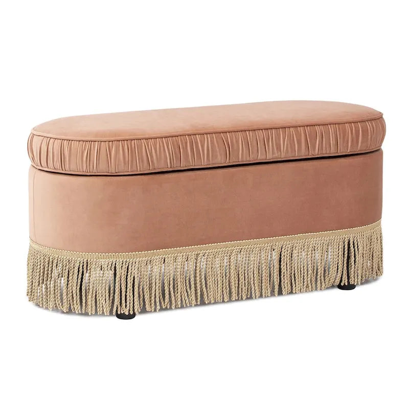 Serena 38 Ottoman banquette de rangement ovale plissée