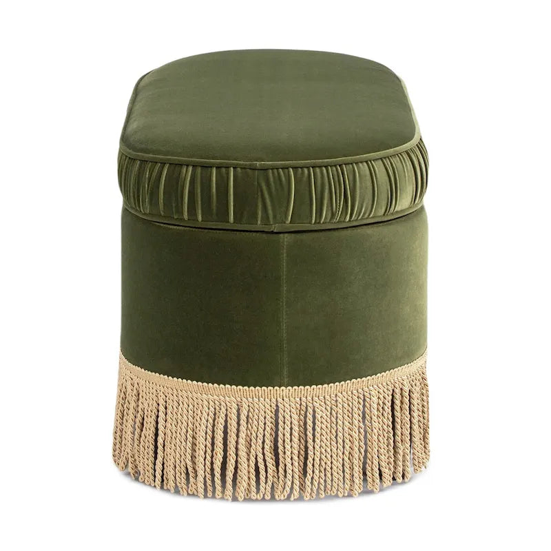 Serena 38 Ottoman banquette de rangement ovale plissée