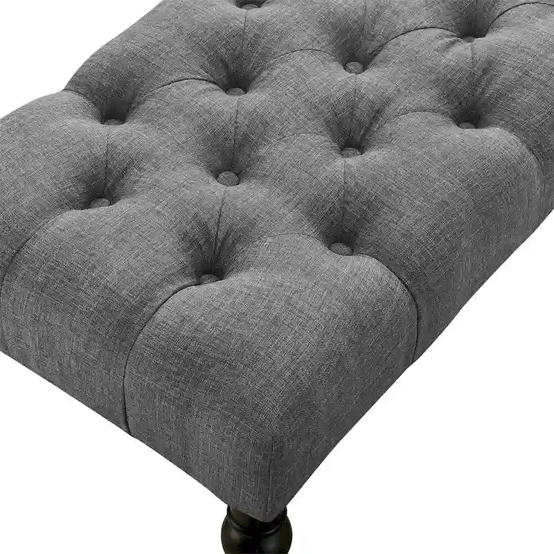 Banc de salle à manger capitonné en tissu avec pieds tournés