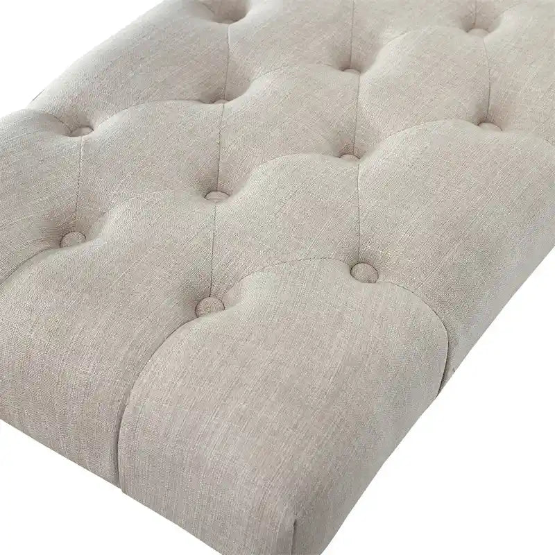 Banc de salle à manger capitonné en tissu avec pieds tournés