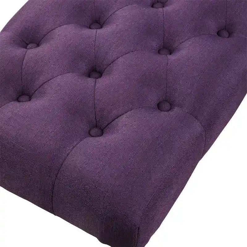 Banc de salle à manger capitonné en tissu avec pieds tournés