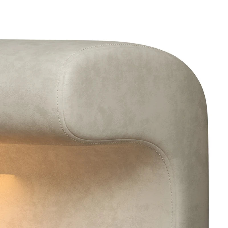 Banc d'entrée Ottoman en cuir rembourré avec éclairage LED à capteur pour salon, chambre, pied de lit