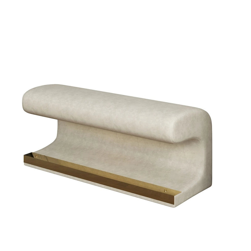 Banc d'entrée Ottoman en cuir rembourré avec éclairage LED à capteur pour salon, chambre, pied de lit