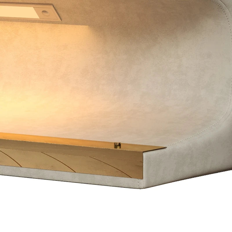 Banc d'entrée Ottoman en cuir rembourré avec éclairage LED à capteur pour salon, chambre, pied de lit