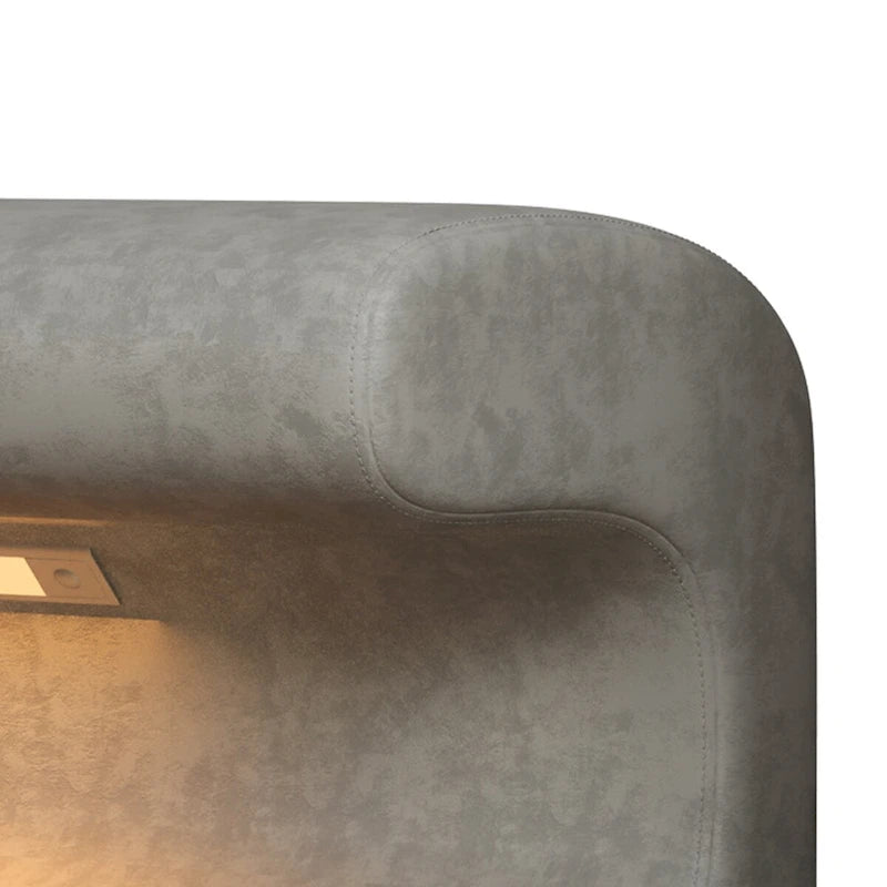 Banc d'entrée Ottoman en cuir rembourré avec éclairage LED à capteur pour salon, chambre, pied de lit
