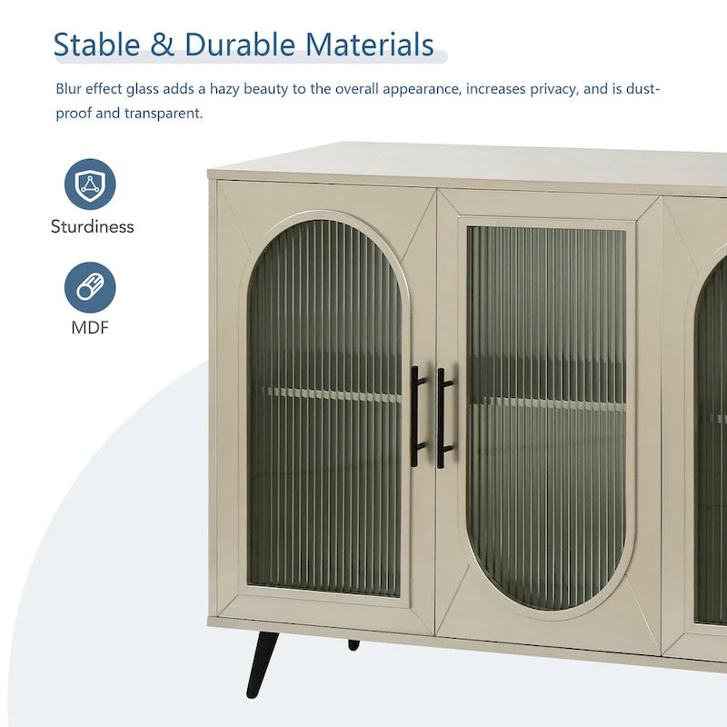 Meuble TV pour téléviseurs de plus de 65 pouces, meuble TV en bois avec placard de rangement et étagères réglables, console multimédia pour salon et chambre à coucher