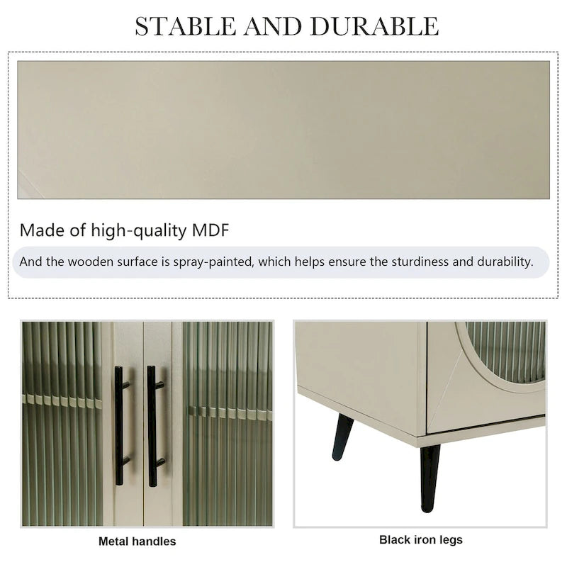 Meuble TV pour téléviseurs de plus de 65 pouces, meuble TV en bois avec placard de rangement et étagères réglables, console multimédia pour salon et chambre à coucher