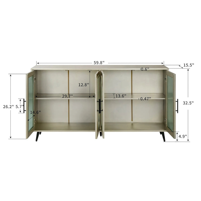 Meuble TV pour téléviseurs de plus de 65 pouces, meuble TV en bois avec placard de rangement et étagères réglables, console multimédia pour salon et chambre à coucher