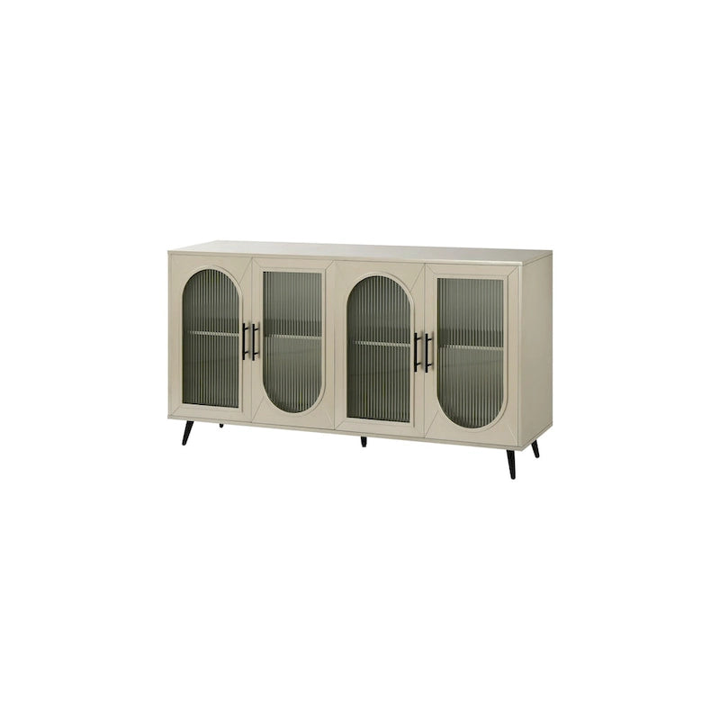 Meuble TV pour téléviseurs de plus de 65 pouces, meuble TV en bois avec placard de rangement et étagères réglables, console multimédia pour salon et chambre à coucher