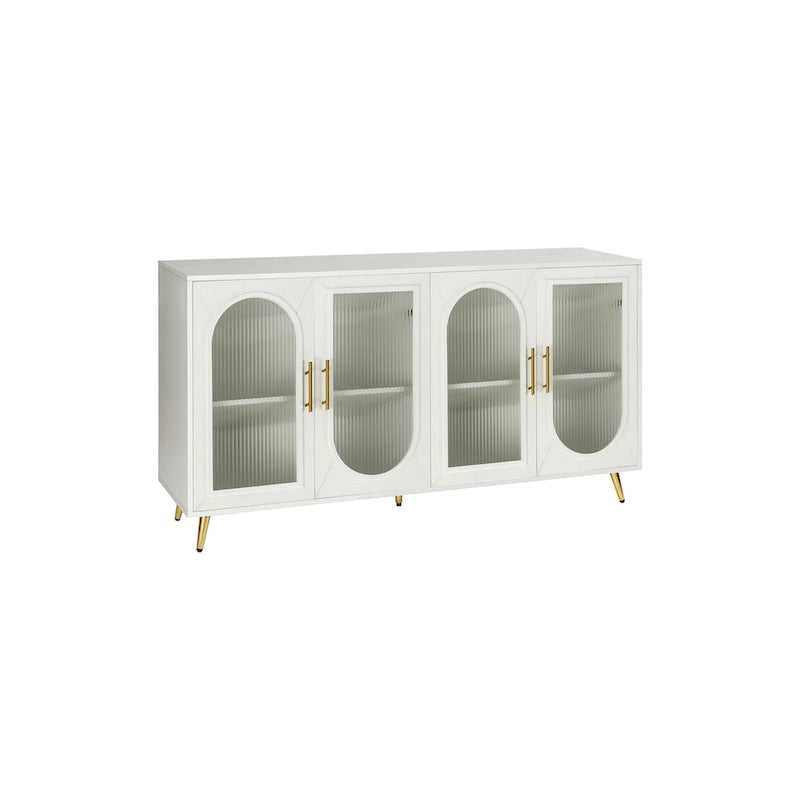 Meuble TV pour téléviseurs de plus de 65 pouces, meuble TV en bois avec placard de rangement et étagères réglables, console multimédia pour salon et chambre à coucher