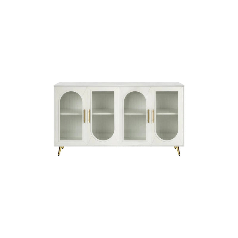 Meuble TV pour téléviseurs de plus de 65 pouces, meuble TV en bois avec placard de rangement et étagères réglables, console multimédia pour salon et chambre à coucher