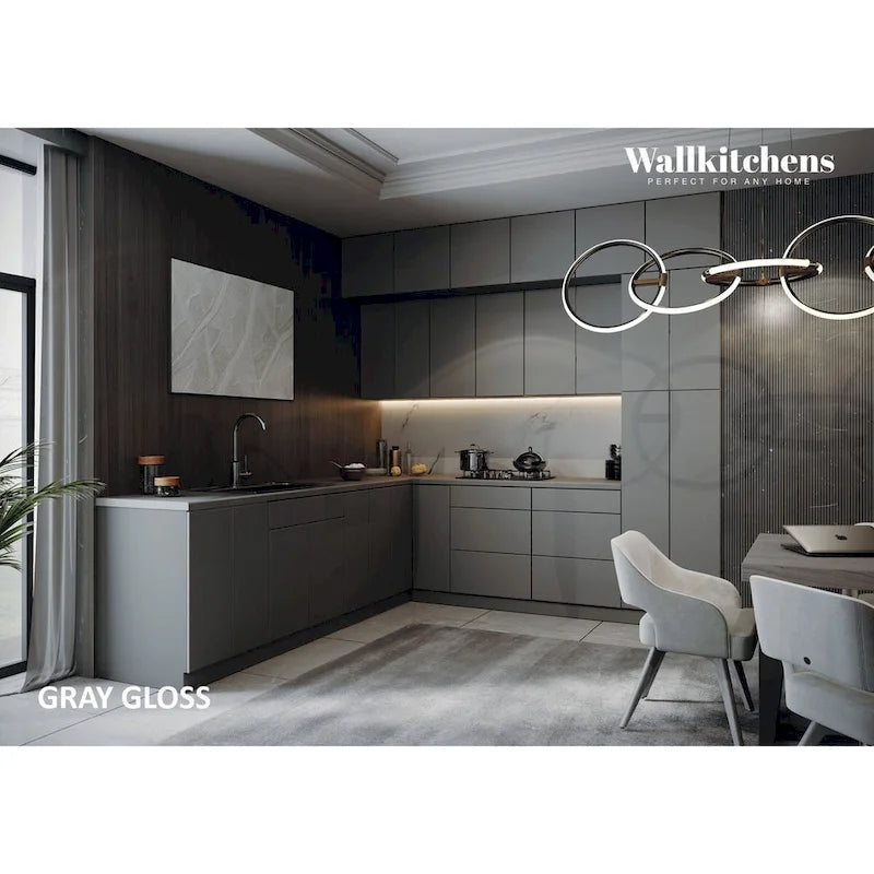 Collection Culin'Art pour cuisine, gris, base de 9 pi de large – 108x24