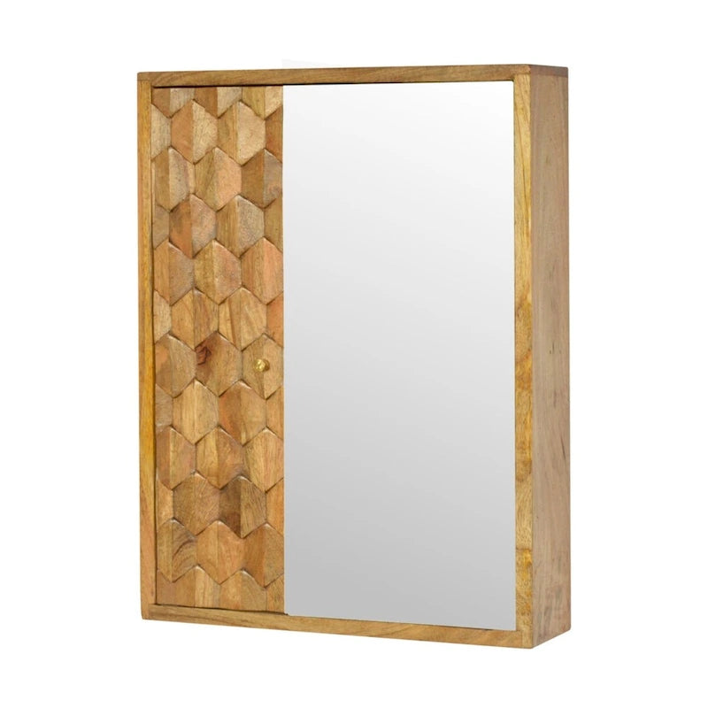 Meuble de rangement miroir sculpté ananas