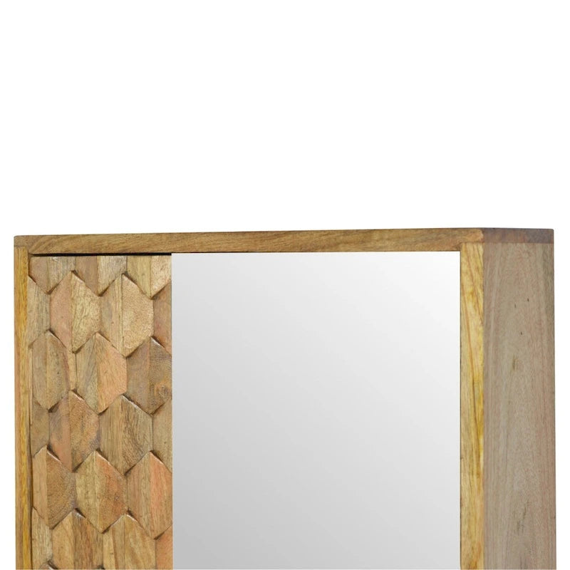 Meuble de rangement miroir sculpté ananas