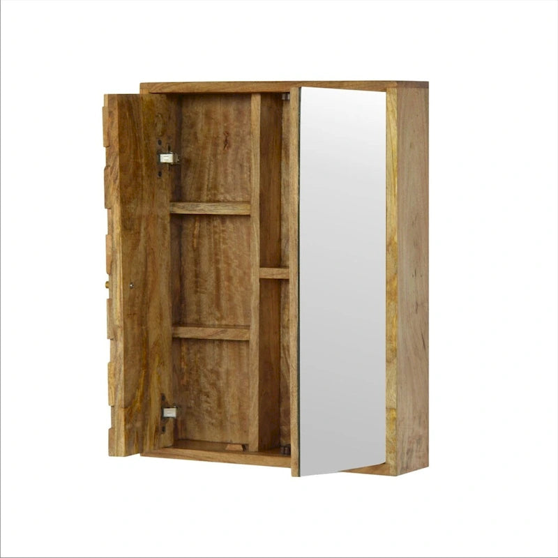 Meuble de rangement miroir sculpté ananas