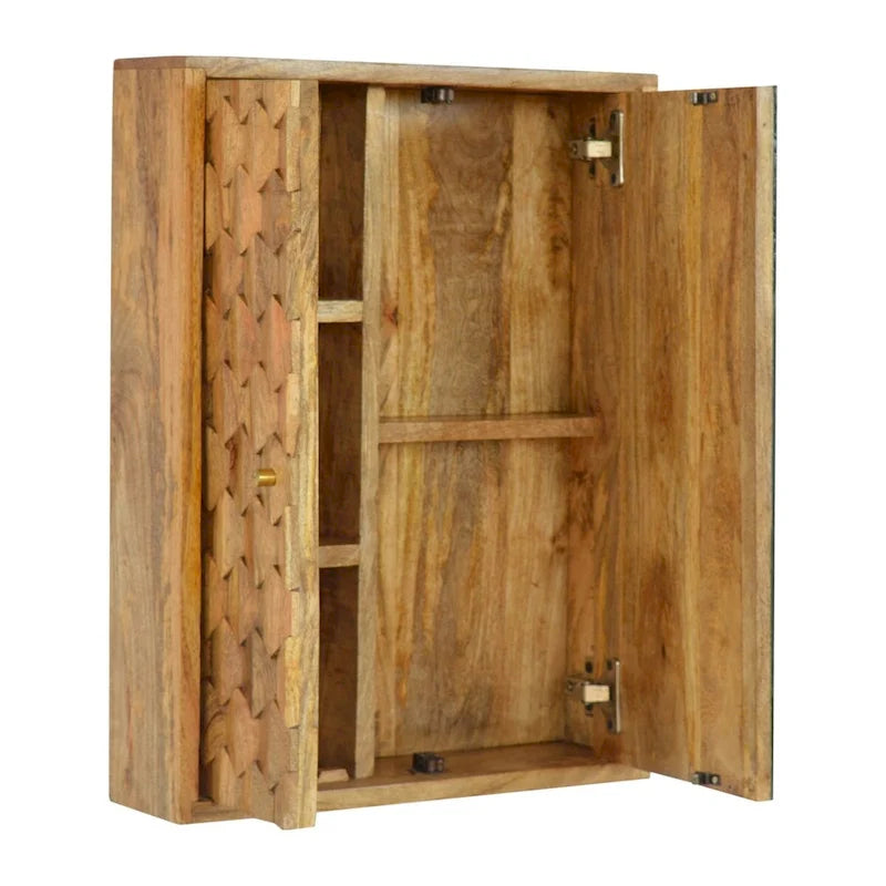Meuble de rangement miroir sculpté ananas