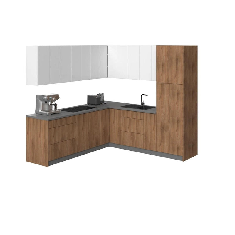Collection Cuisine Urbaine Teck Naturel & Base Couleur Noir Taille 8x8Ft de Large - 96x96