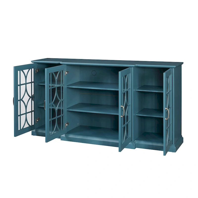 Meuble TV en bois, Buffet, Armoire de rangement avec 4 portes