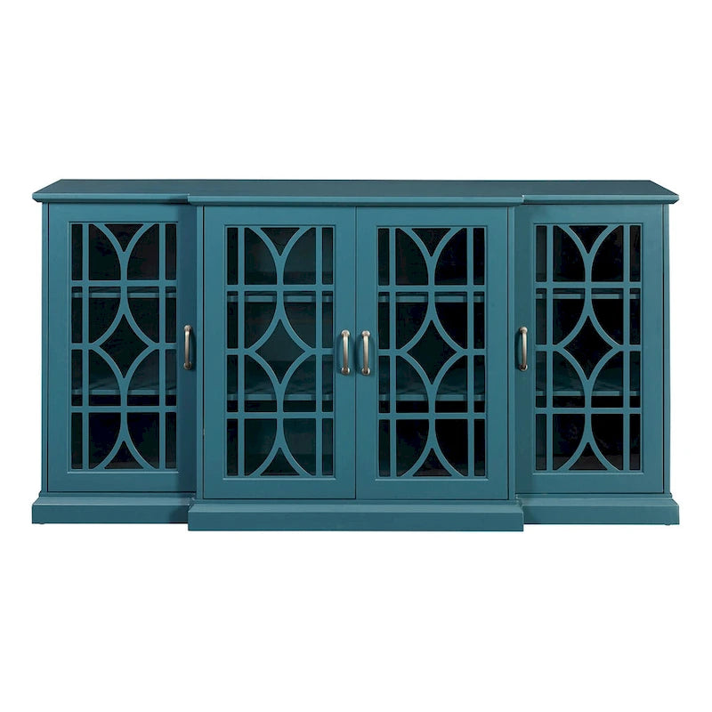 Meuble TV en bois, Buffet, Armoire de rangement avec 4 portes