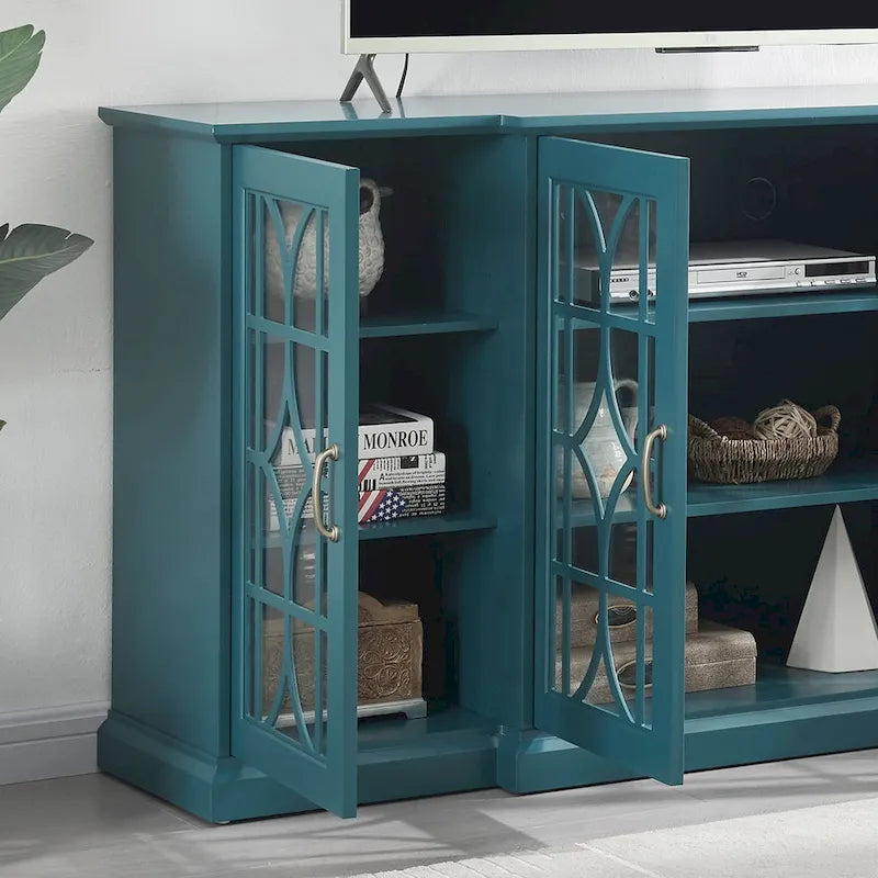 Meuble TV en bois, Buffet, Armoire de rangement avec 4 portes