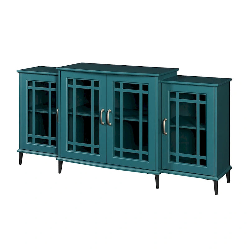 Meuble TV en bois, Buffet, Armoire de rangement avec 4 portes