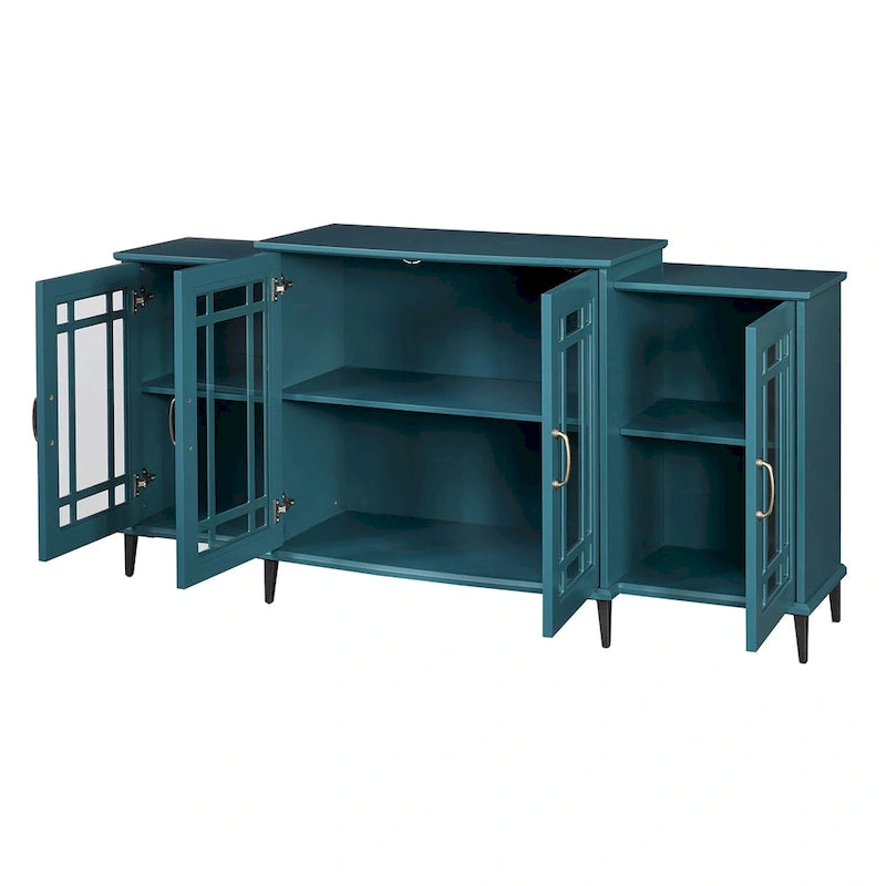 Meuble TV en bois, Buffet, Armoire de rangement avec 4 portes