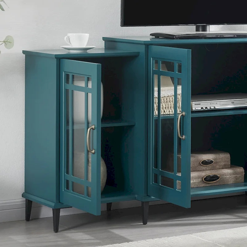 Meuble TV en bois, Buffet, Armoire de rangement avec 4 portes