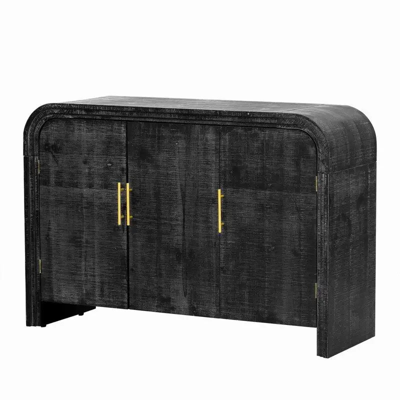 Buffet de 120 cm de large avec poignées dorées et séparateurs réglables - N/A