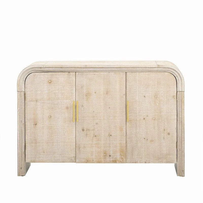 Buffet de 120 cm de large avec poignées dorées et séparateurs réglables - N/A