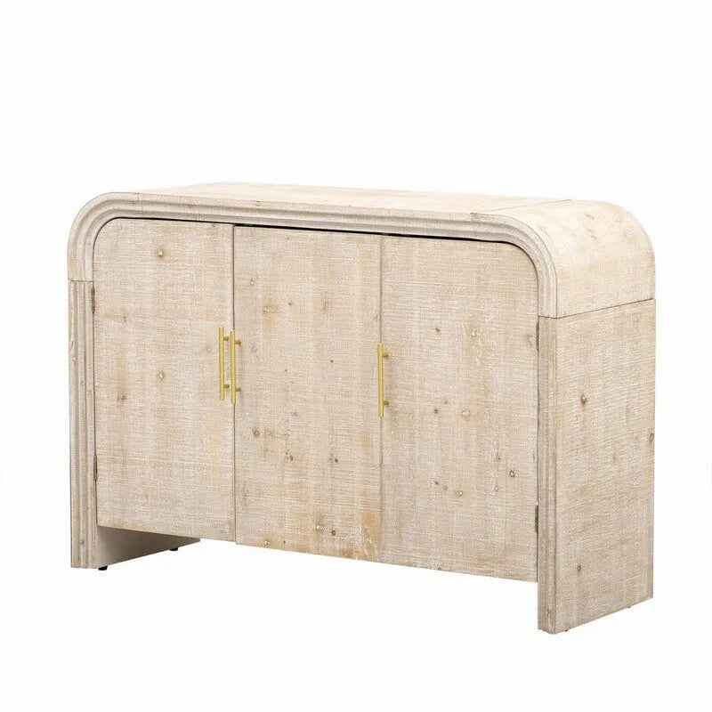 Buffet de 120 cm de large avec poignées dorées et séparateurs réglables - N/A