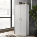 Armoire autoportante double porte blanche de 152 cm avec 4 étagères de rangement