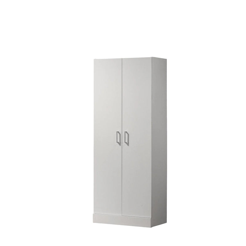 Armoire autoportante double porte blanche de 152 cm avec 4 étagères de rangement