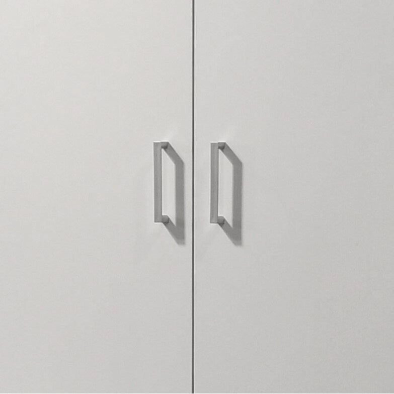 Armoire autoportante double porte blanche de 152 cm avec 4 étagères de rangement