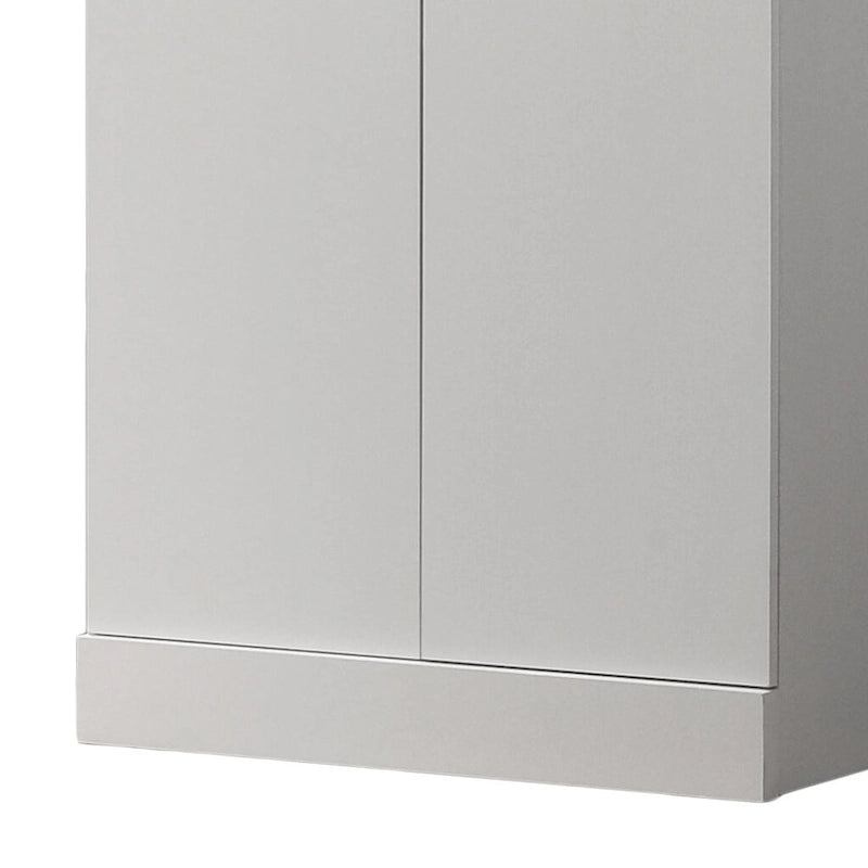 Armoire autoportante double porte blanche de 152 cm avec 4 étagères de rangement