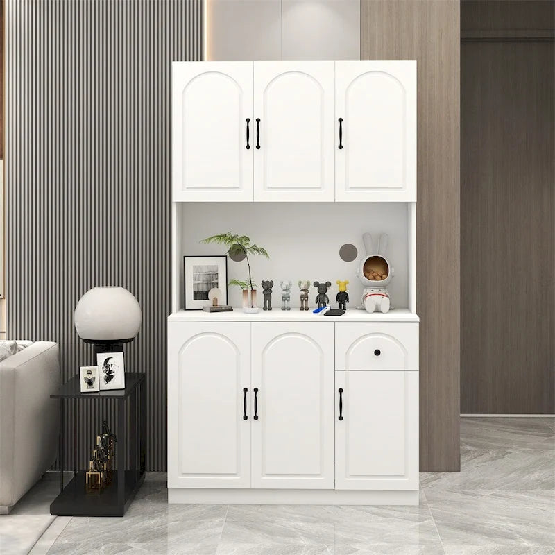 Meuble de rangement pour garde-manger de cuisine avec comptoir pour micro-ondes