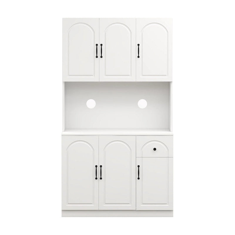 Meuble de rangement pour garde-manger de cuisine avec comptoir pour micro-ondes