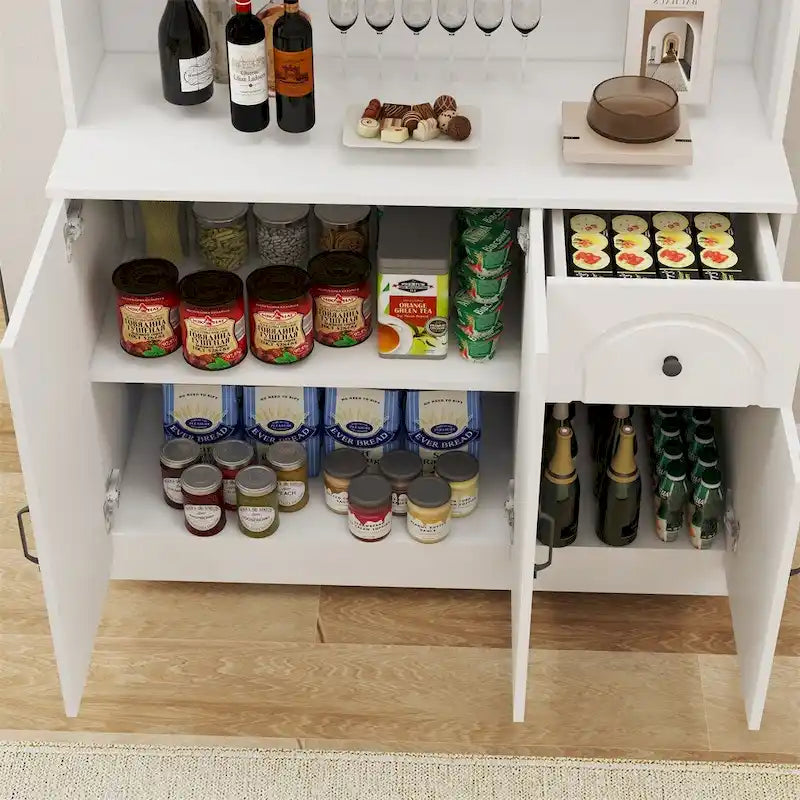 Meuble de rangement pour garde-manger de cuisine avec comptoir pour micro-ondes
