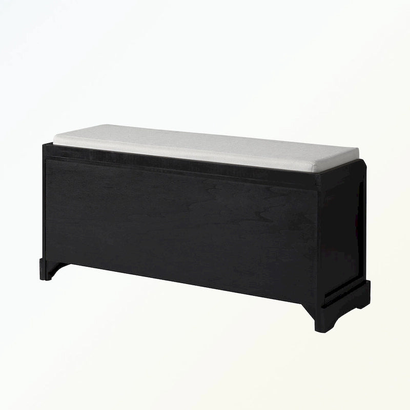 Banc de rangement en bois avec 3 tiroirs et 3 paniers