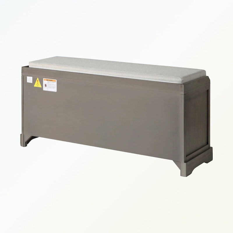 Banc de rangement en bois avec 3 tiroirs et 3 paniers