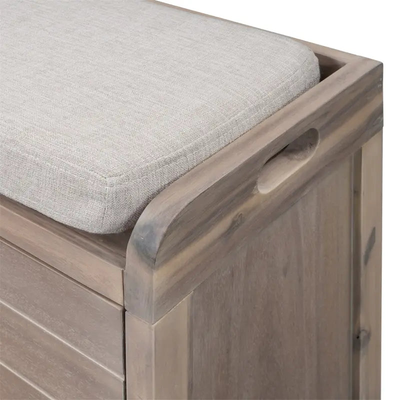 Banc de rangement en bois avec 2 paniers tressés par Harper&Bright Designs